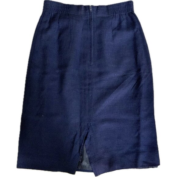 Lot 2 Vintage Pencil Skirt Green & Blue Size 6 & S - Knee-Length Back Slit Lined - Picture 16 of 16